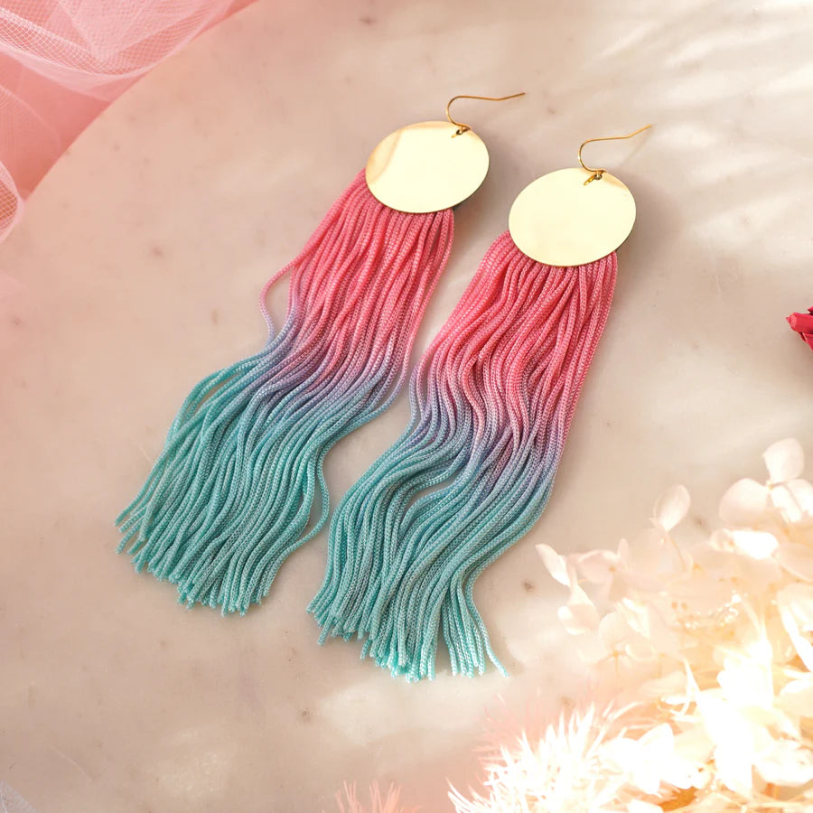 Passion Earrings - Pink Green-Apparel & Accessories-Little Fish Co.