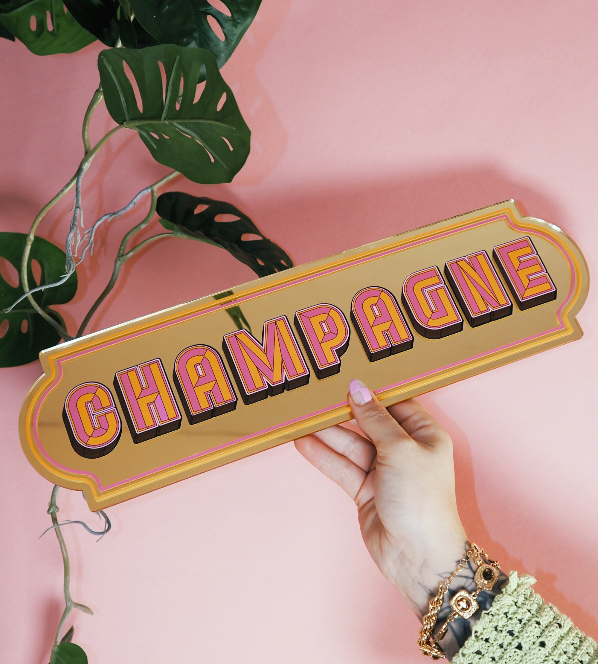 Champagne- gold rectangle mirror-Little Fish Co.