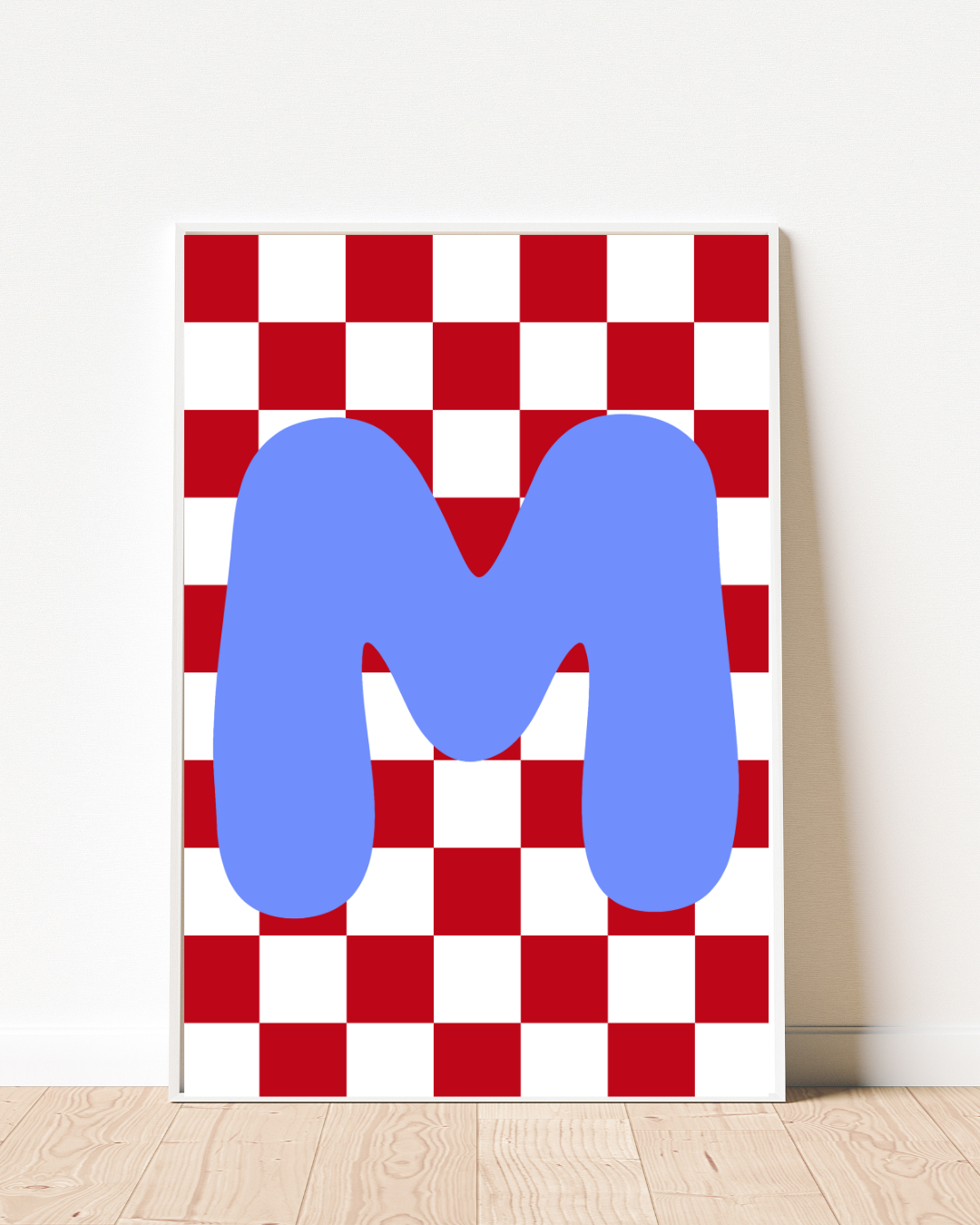 Check Mate Initial Print Letter M-Top 30 Art-Little Fish Co.