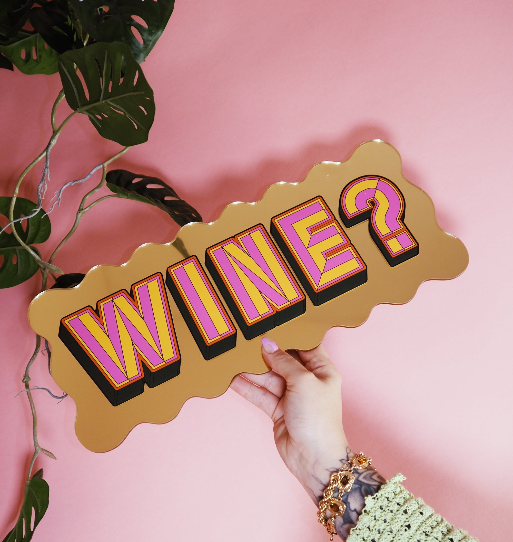 Wine- wavy gold gold-Little Fish Co.