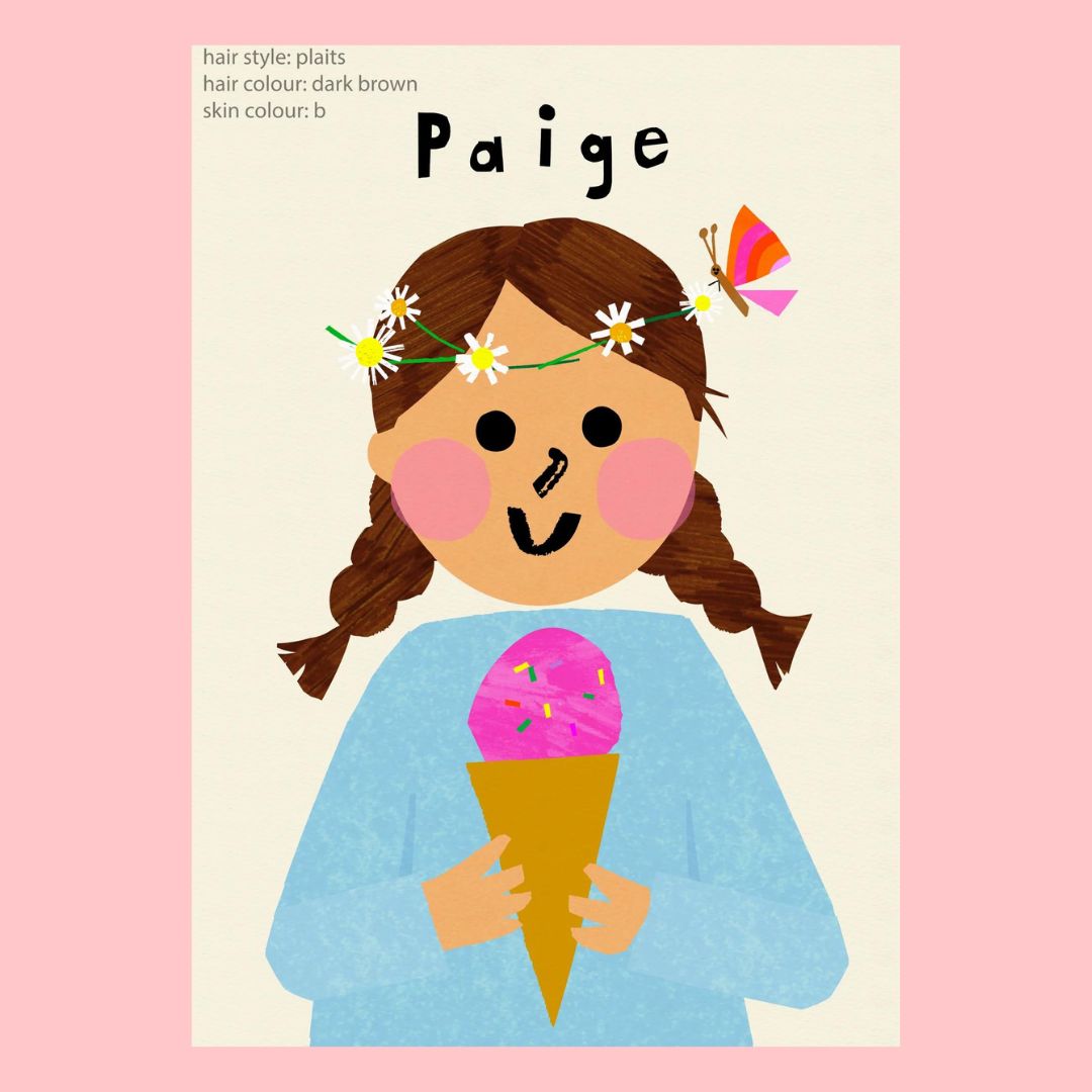 Personalized Ice Cream girl with Daisy-Little Fish Co.