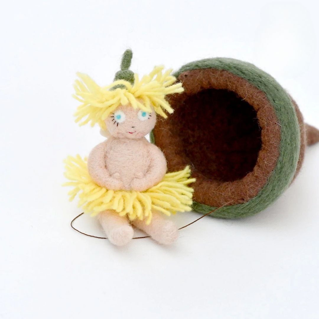 Little Ragged Blossoms doll with gum nut felt toy-Fun-Little Fish Co.