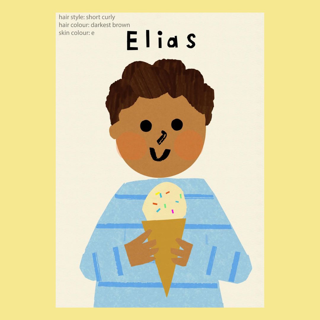 Ice Cream Boy Portrait Print - Personalised-Little Fish Co.