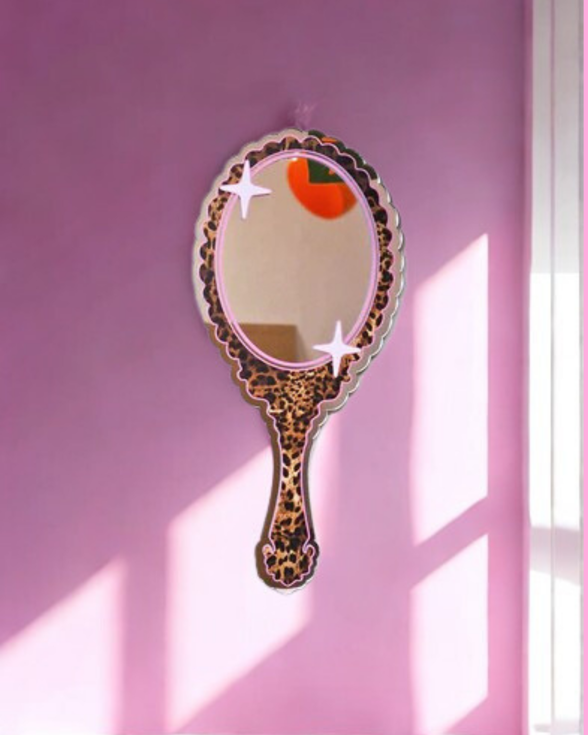 Vanity "hand held mirror leopard - Large-New Arrivals-Little Fish Co.