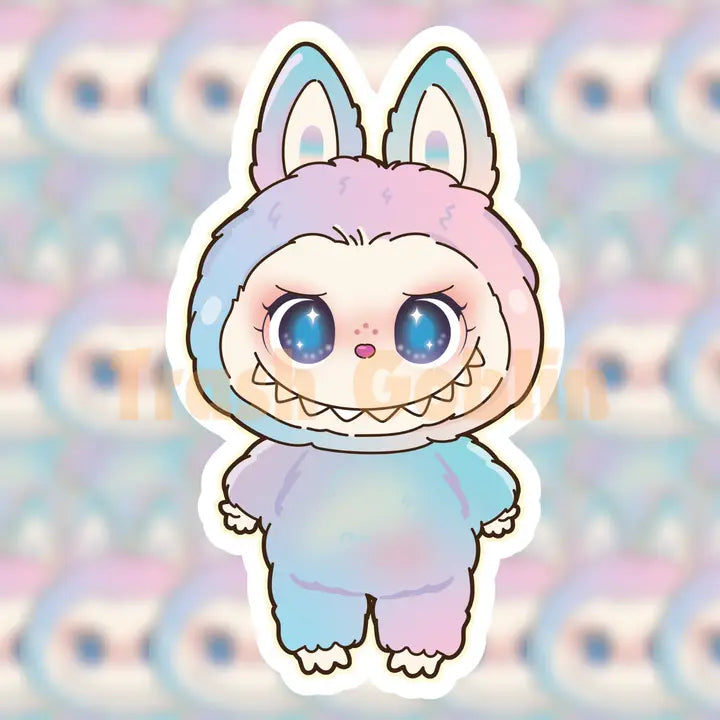 Pastel Rainbow Labubu Vinyl Sticker-Top 30 Stationary-Little Fish Co.