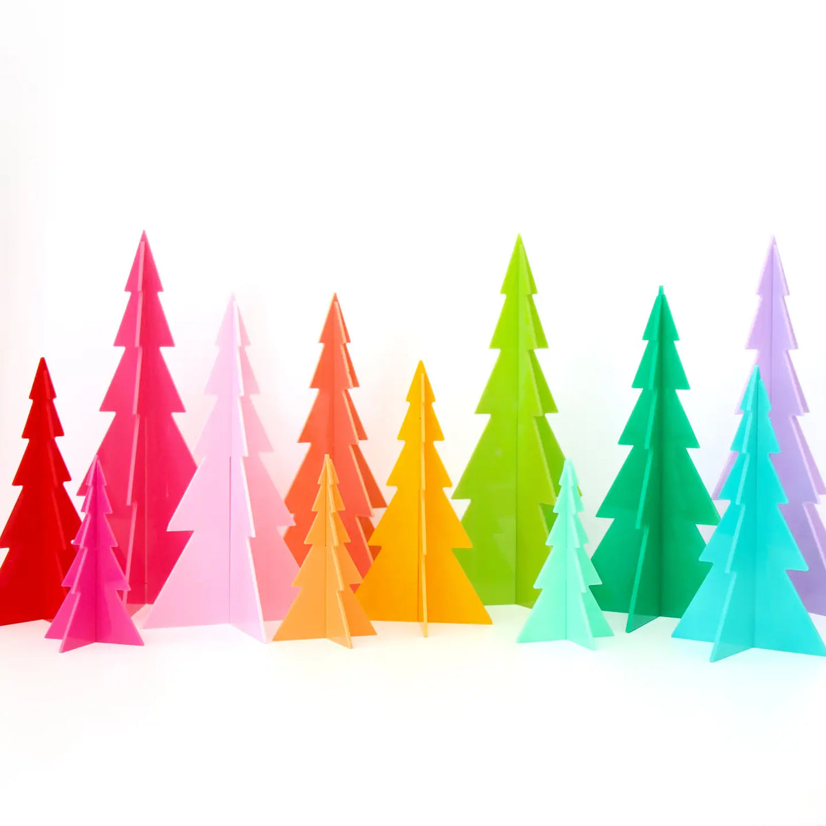 Pink and Red Acrylic tree set