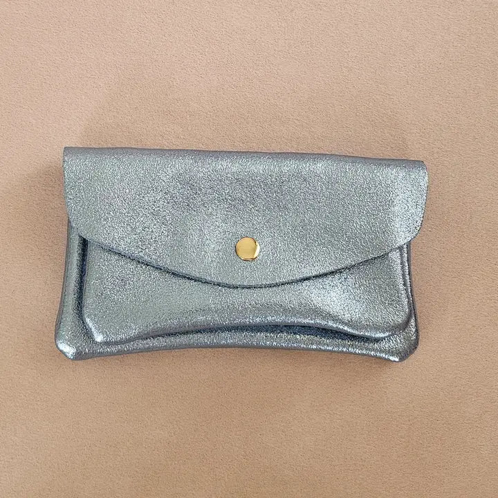 Metallic Leather Wallet - Colours assorted-Little Fish Co.