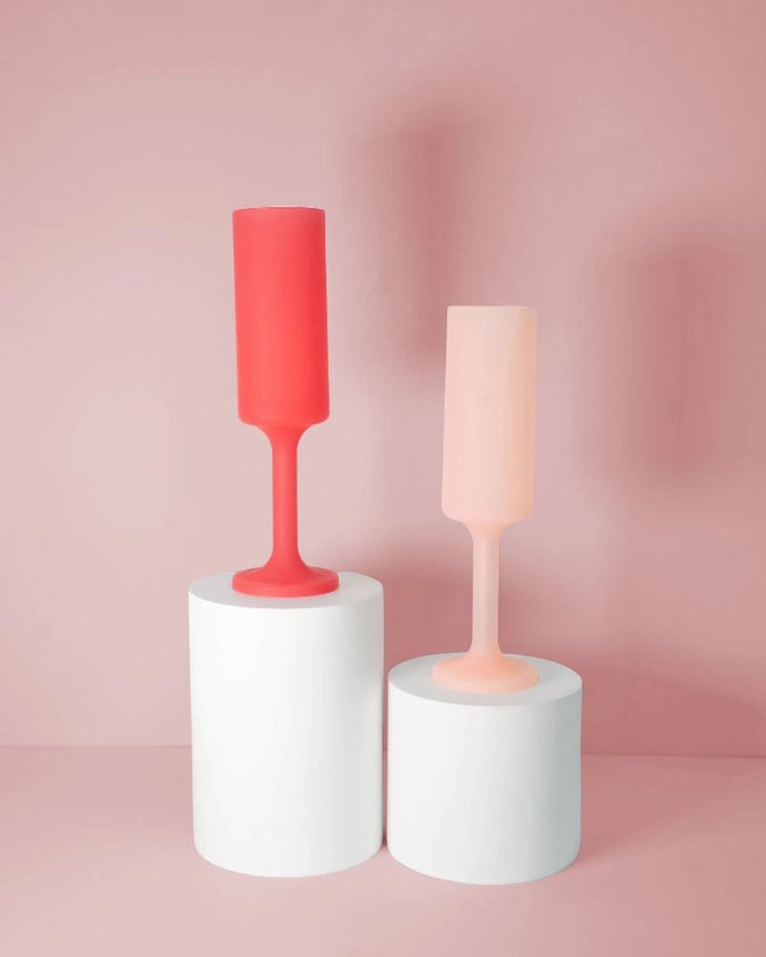 Cherry + Blush | Seff | Silicone Unbreakable Champagne Flute-Little Fish Co.