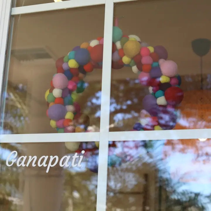 Rainbow Felt Zig Zag Christmas wreath-Little Fish Co.