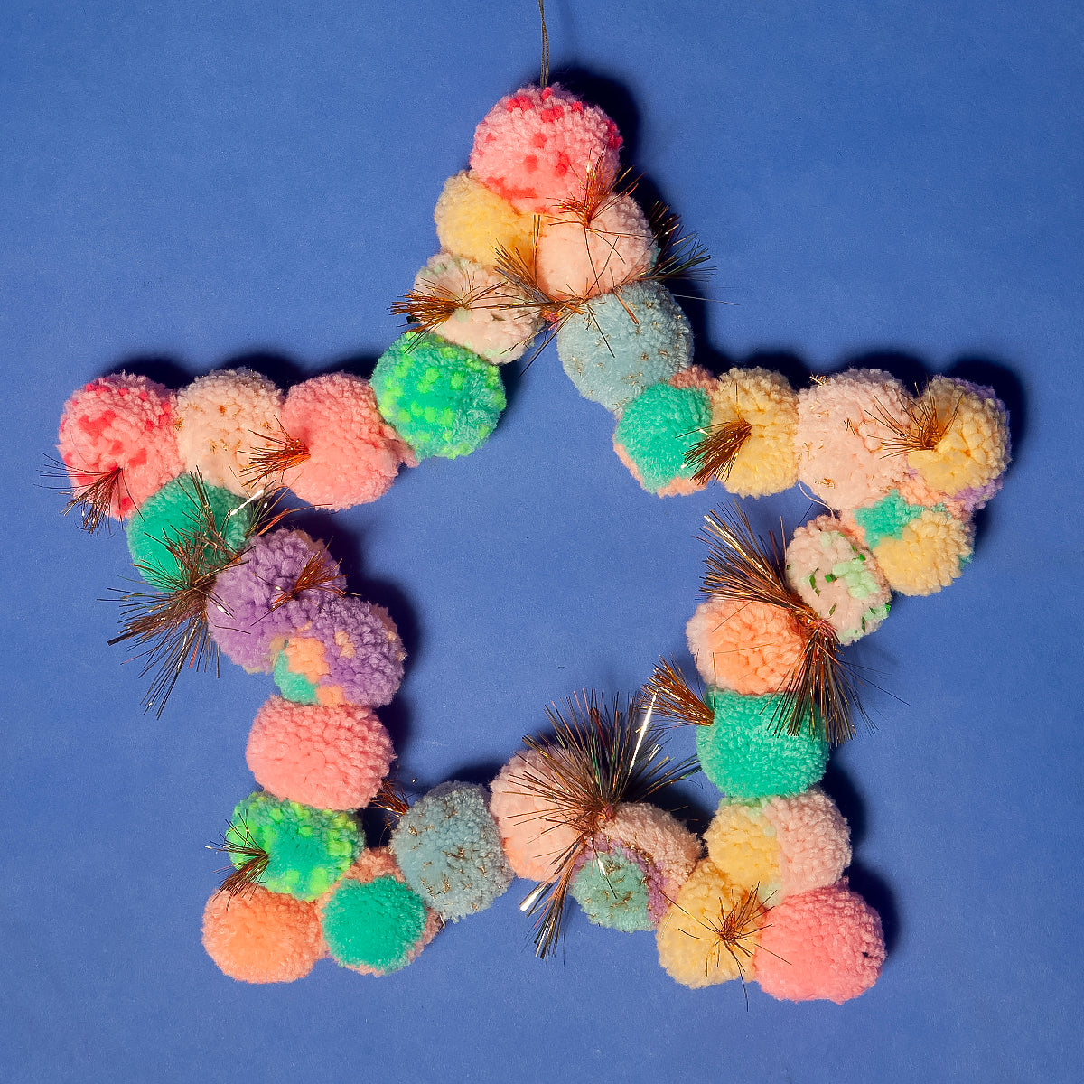 Pom Pom star hanging pastel-Little Fish Co.
