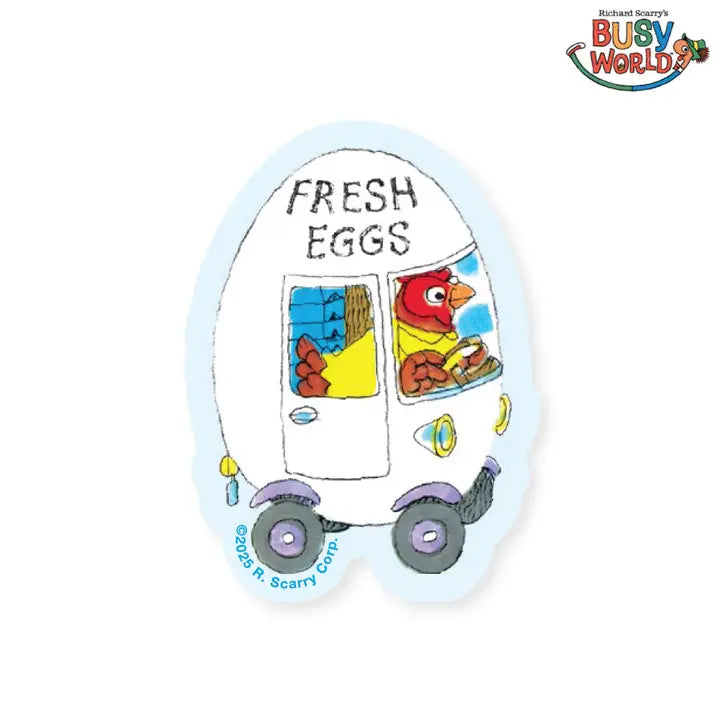 3P4 X Richard Scarry® - Egg Car Sticker-Little Fish Co.