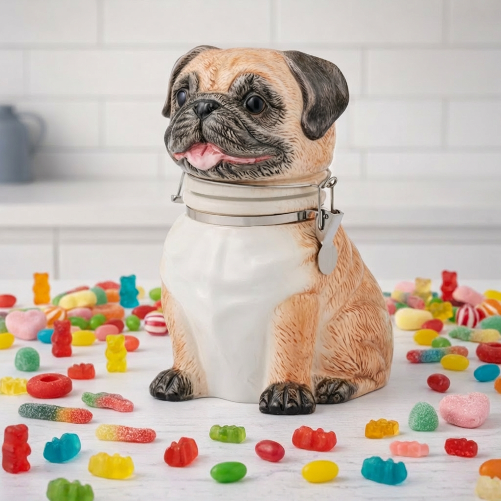 Ceramic Pug Storage Jar