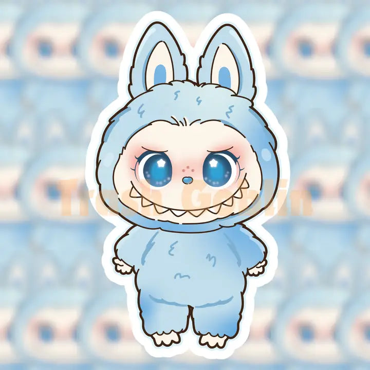 Baby Blue Cloud Labubu Vinyl Sticker-Top 30 Stationary-Little Fish Co.