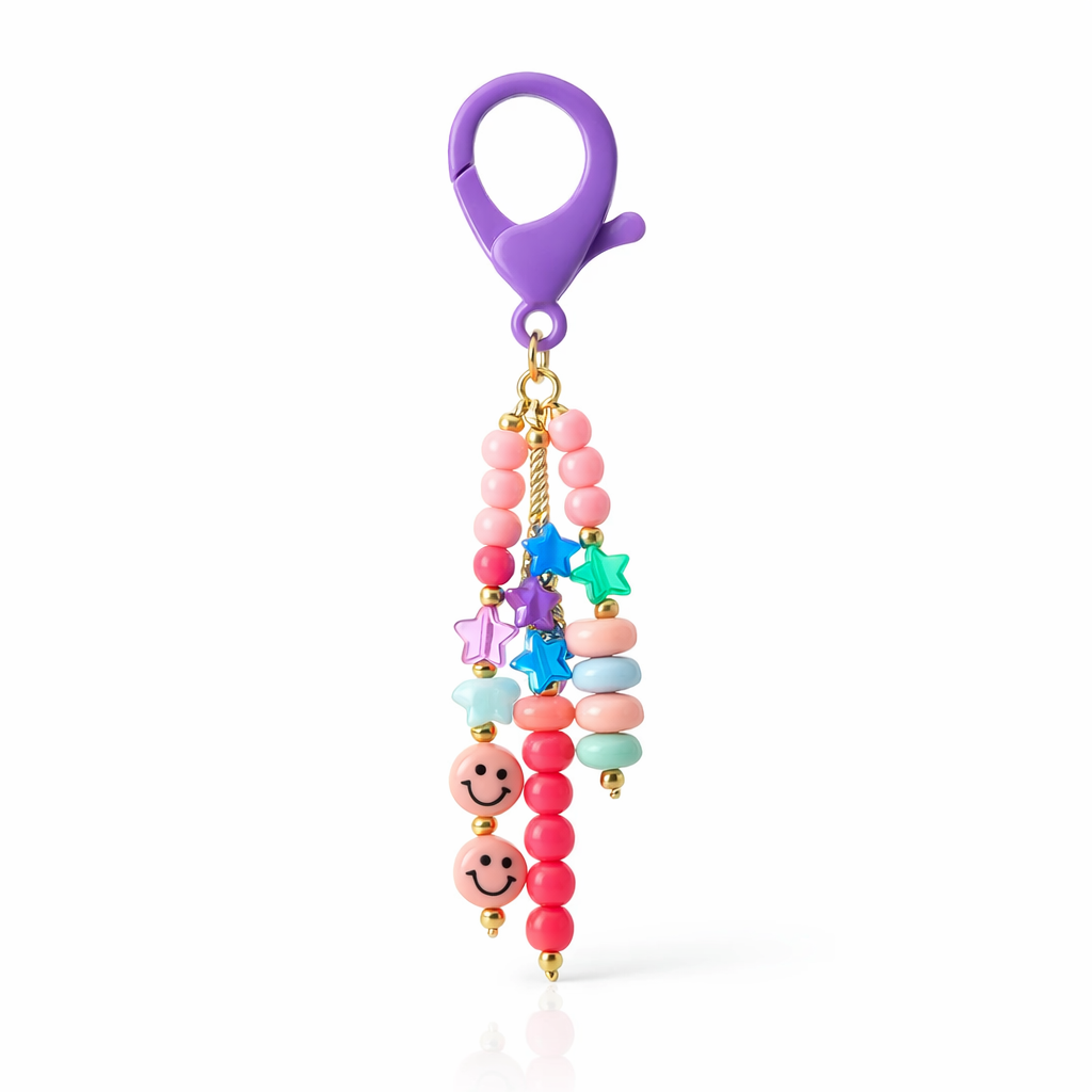 Dangle clip on Bag Charm - Colours assorted