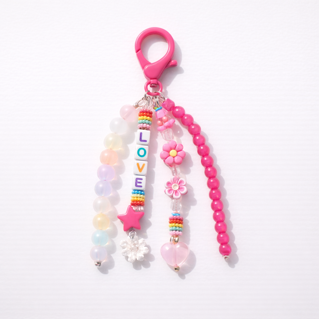 Dangle clip on Bag Charm - Colours assorted