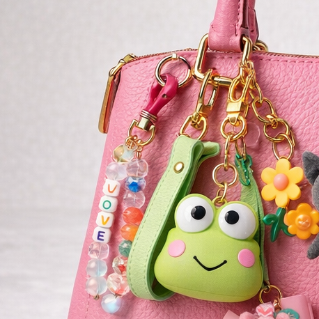 Silicon Frog Key Chain Wallet Bag Charm