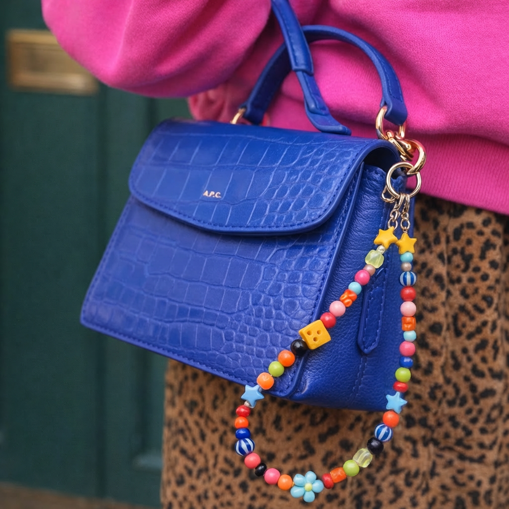 Chunky beaded Bag Charms - Colours assorted