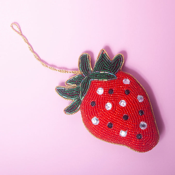 Strawberry beaded Tree decoration-Little Fish Co.