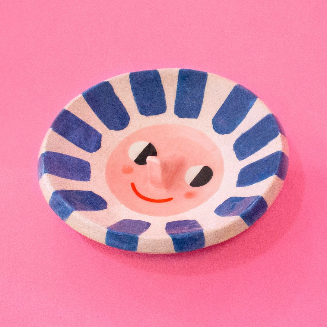 Happy Sun Ceramic Trinket Dish - Blue-Top 30 Decor-Little Fish Co.