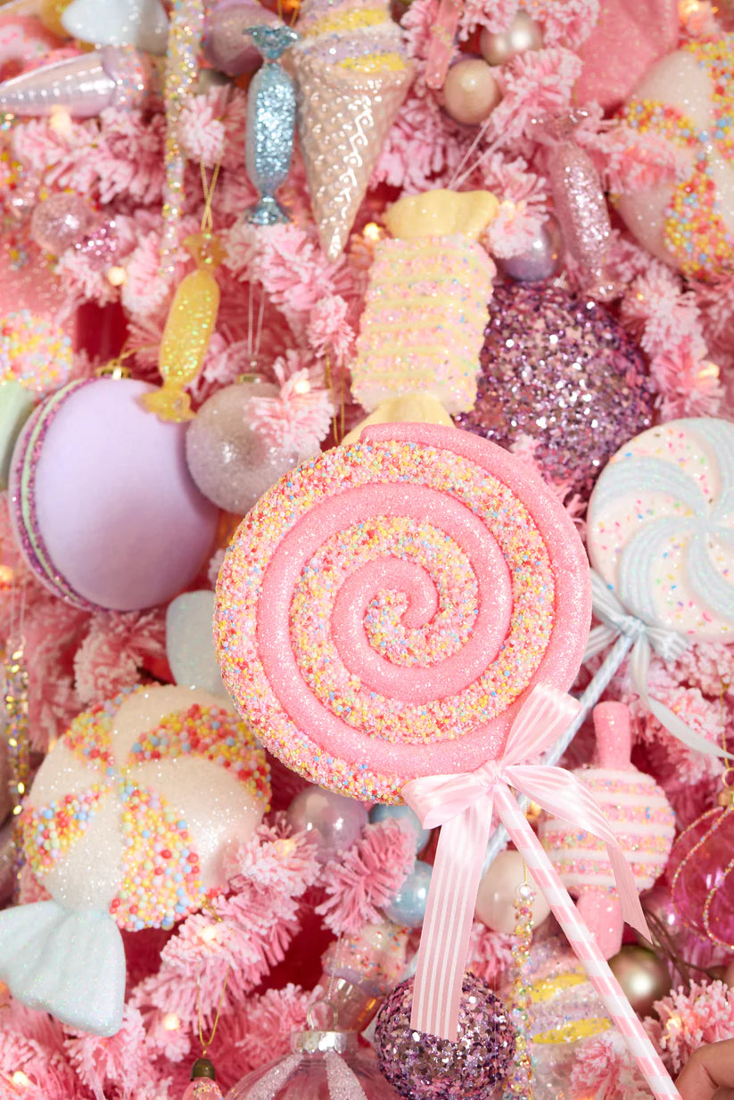 Pink Sprinkles swirl Lollipop-Little Fish Co.