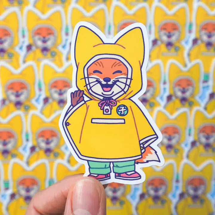 Kiki Rain cape vinyl sticker-New Arrivals 2025-Little Fish Co.