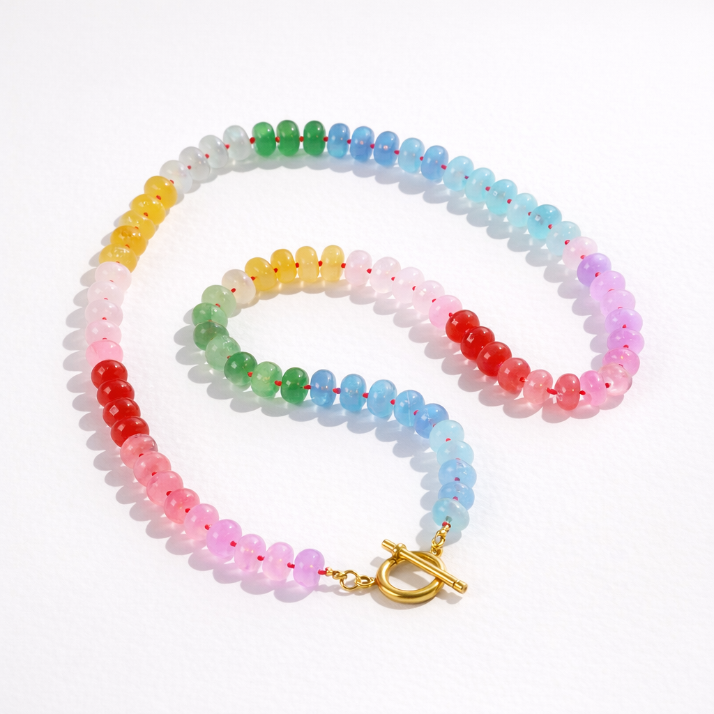 Coloured stone necklace Rainbow