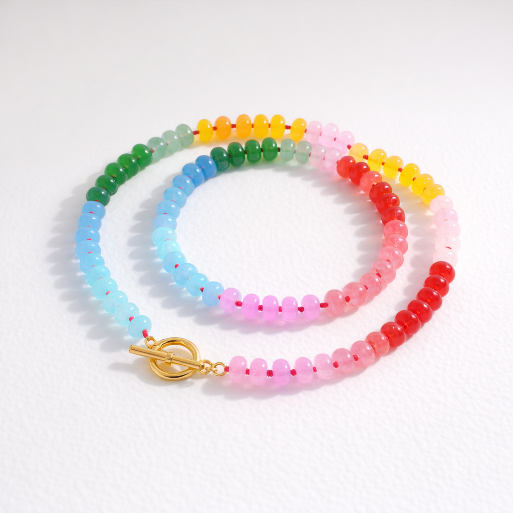 Coloured stone necklace Rainbow
