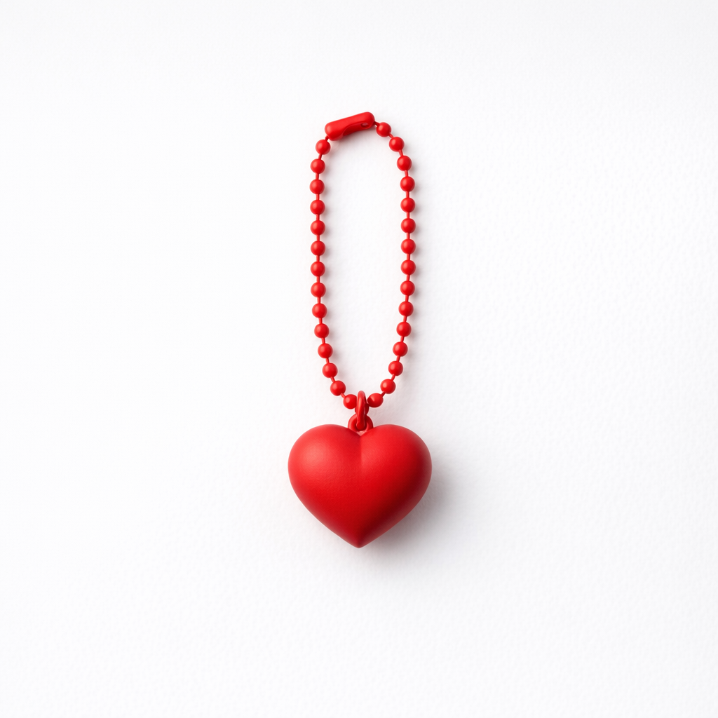 Metal chain Heart Bag Charm Key ring colours assorted