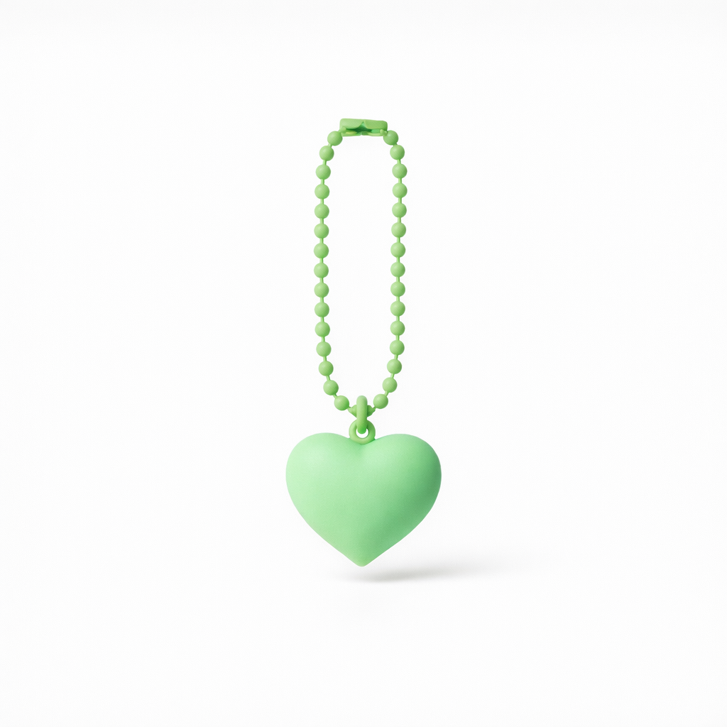 Metal chain Heart Bag Charm Key ring colours assorted