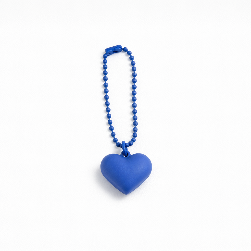 Metal chain Heart Bag Charm Key ring colours assorted