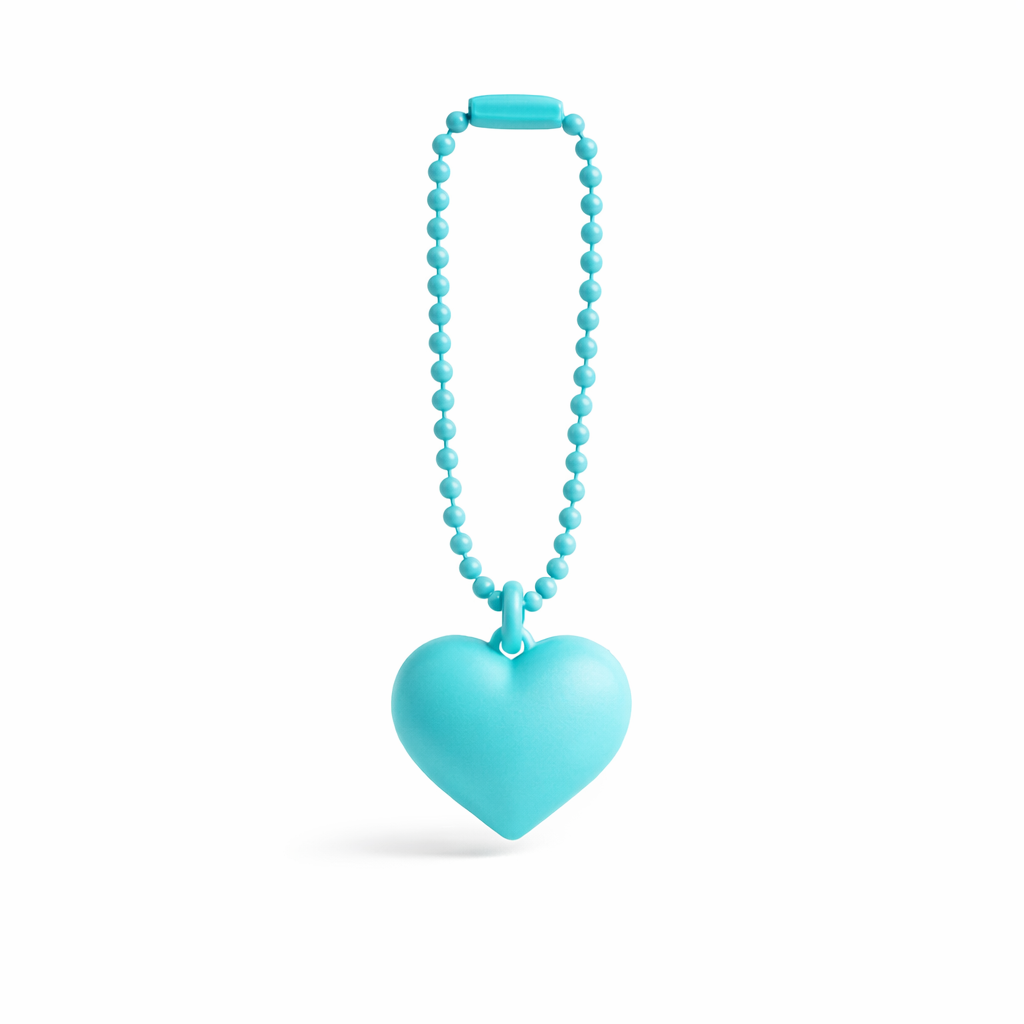 Metal chain Heart Bag Charm Key ring colours assorted