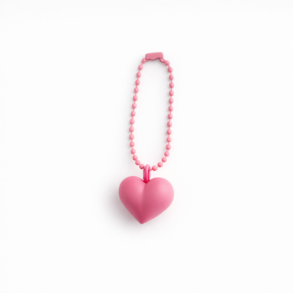 Metal chain Heart Bag Charm Key ring colours assorted