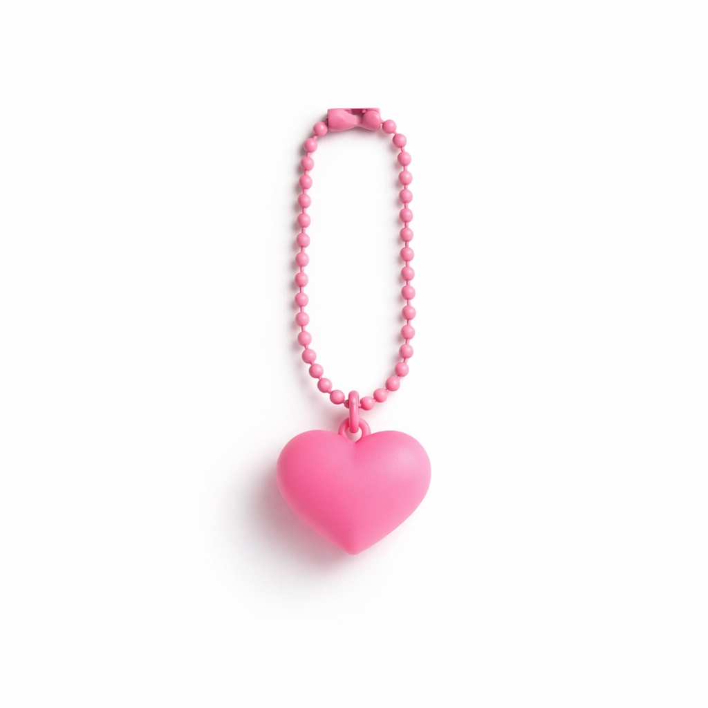 Metal chain Heart Bag Charm Key ring colours assorted