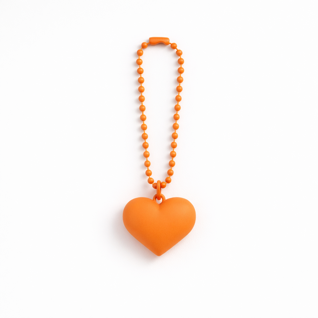 Metal chain Heart Bag Charm Key ring colours assorted