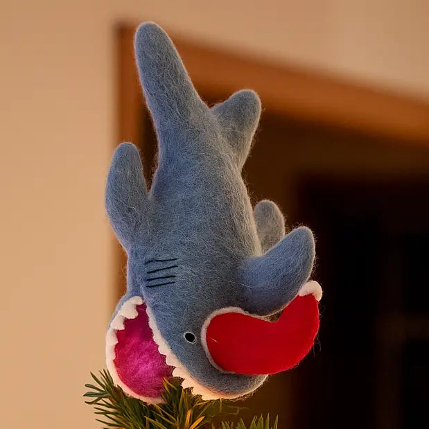 Handmade felt Shark Tree Topper
