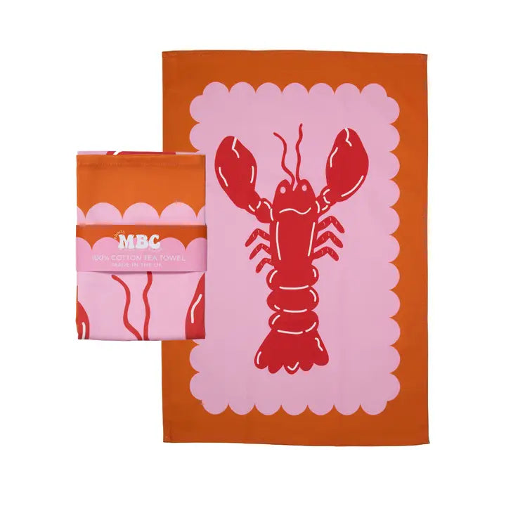 Lobster Scallop Tea Towel-New Arrivals 2025-Little Fish Co.