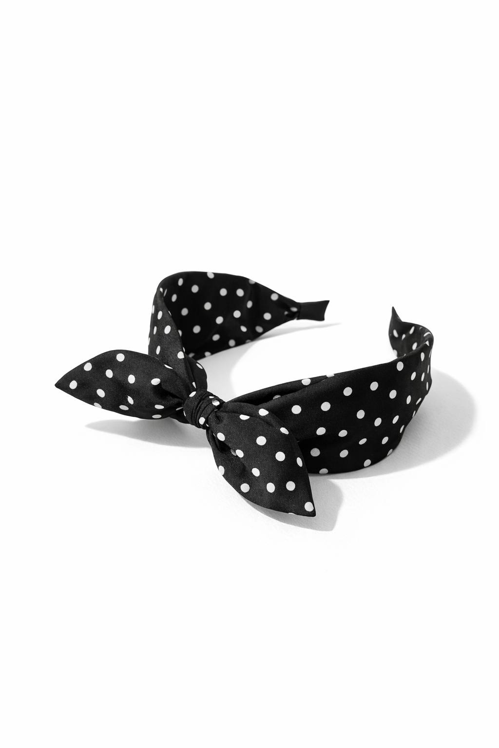 Polka dot headband with bow