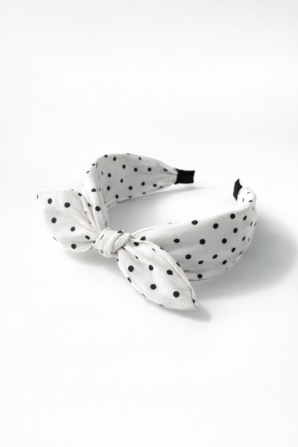 Polka dot headband with bow
