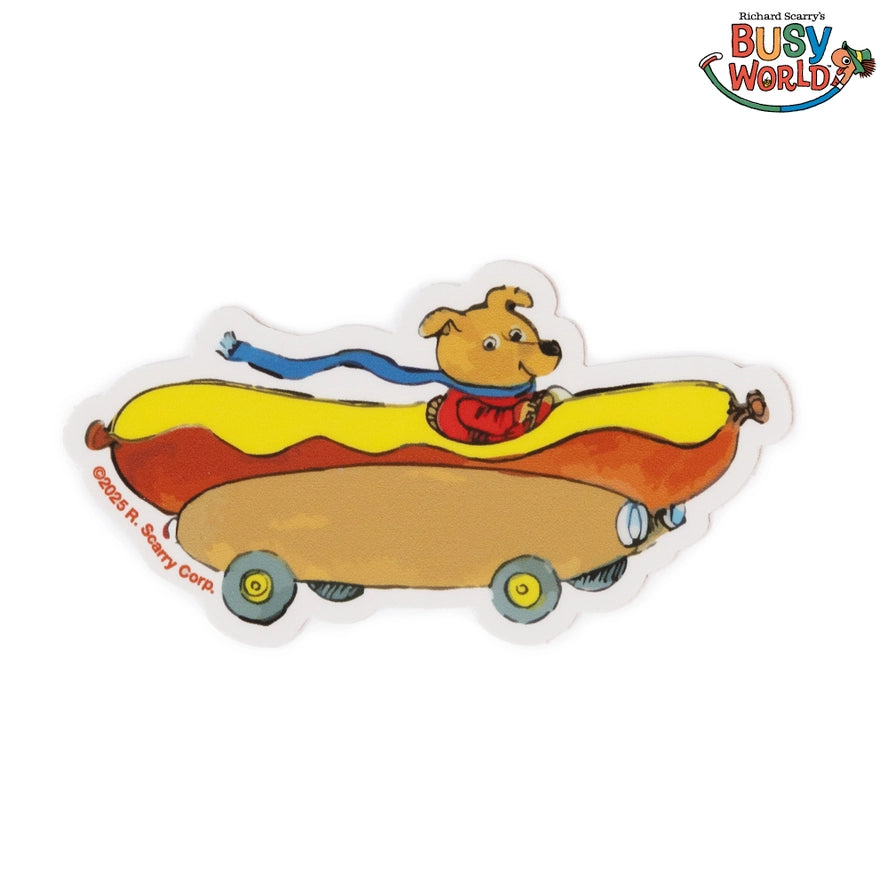 3P4 X Richard Scarry® - Hot Dog Car Magnet-Little Fish Co.