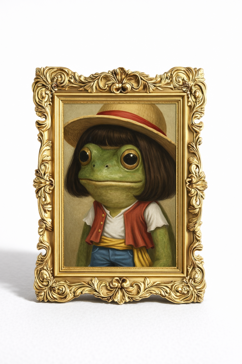 Country Frog fridge magnet