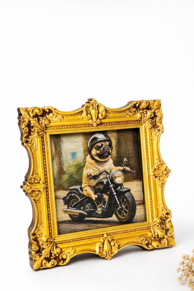 Biker Pug fridge magnet