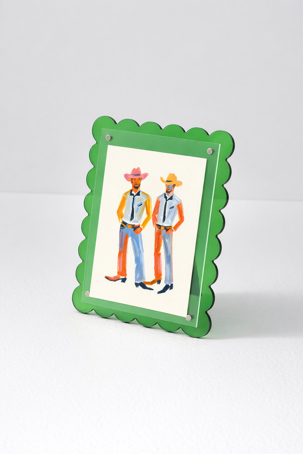 Green  scallop edge acrylic frame