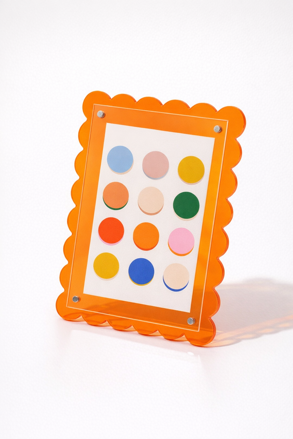 Orange scallop edge acrylic frame