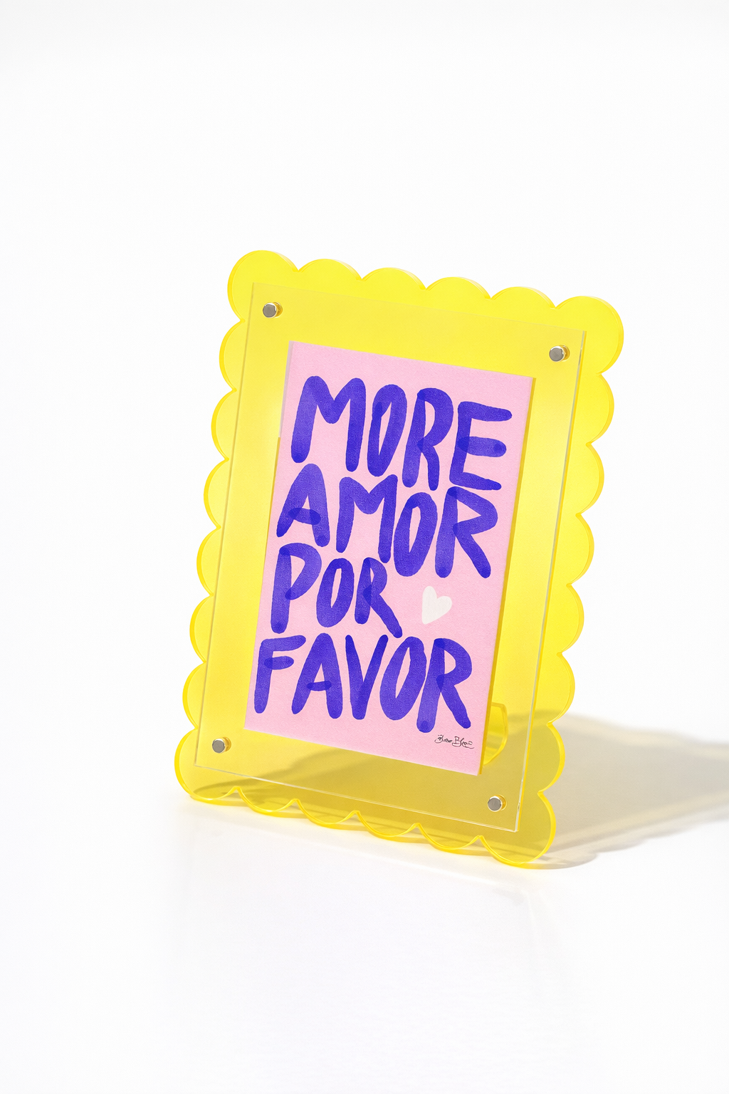 Yellow scallop edge acrylic frame