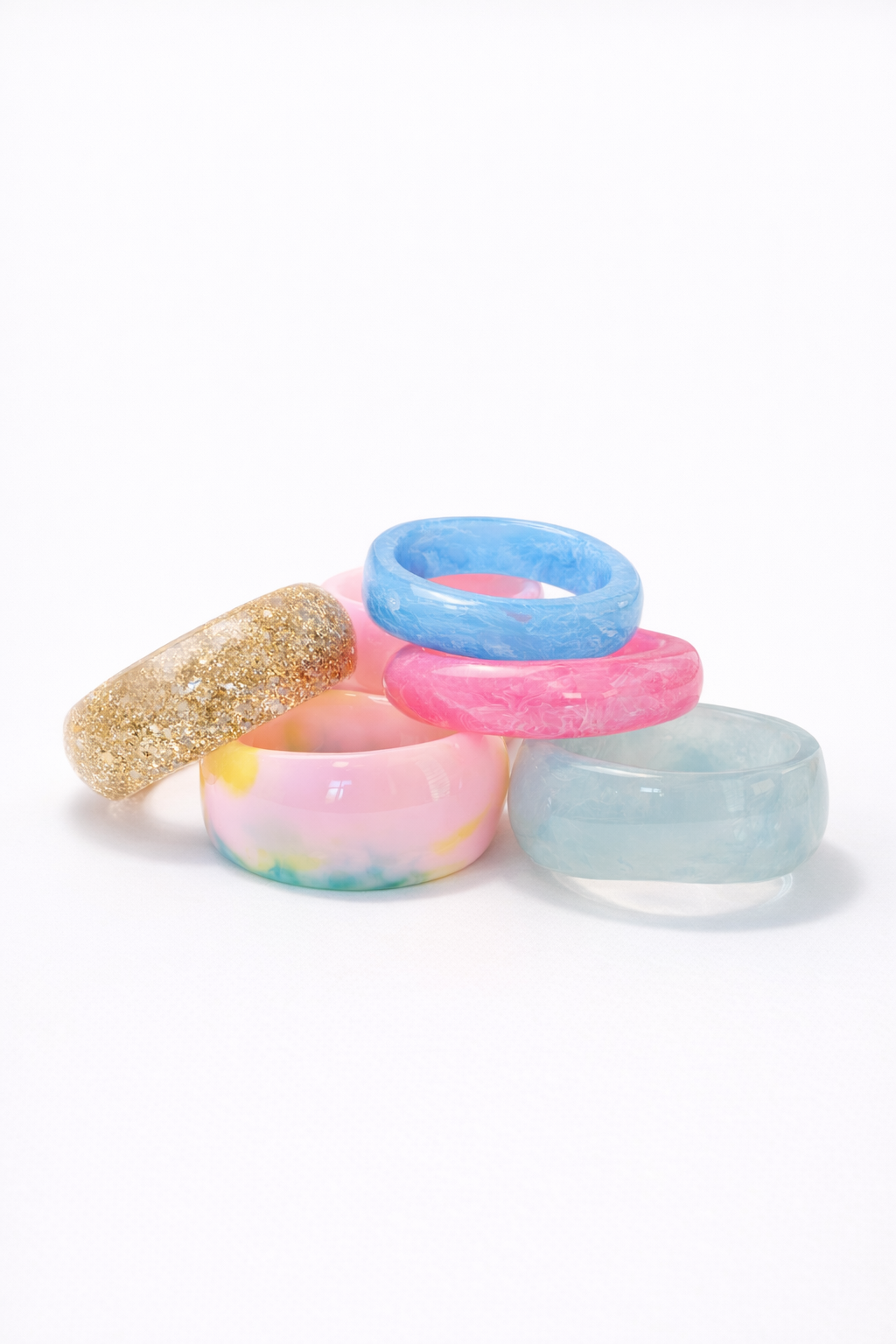 Chunky Acrylic Bangels - Colours assorted