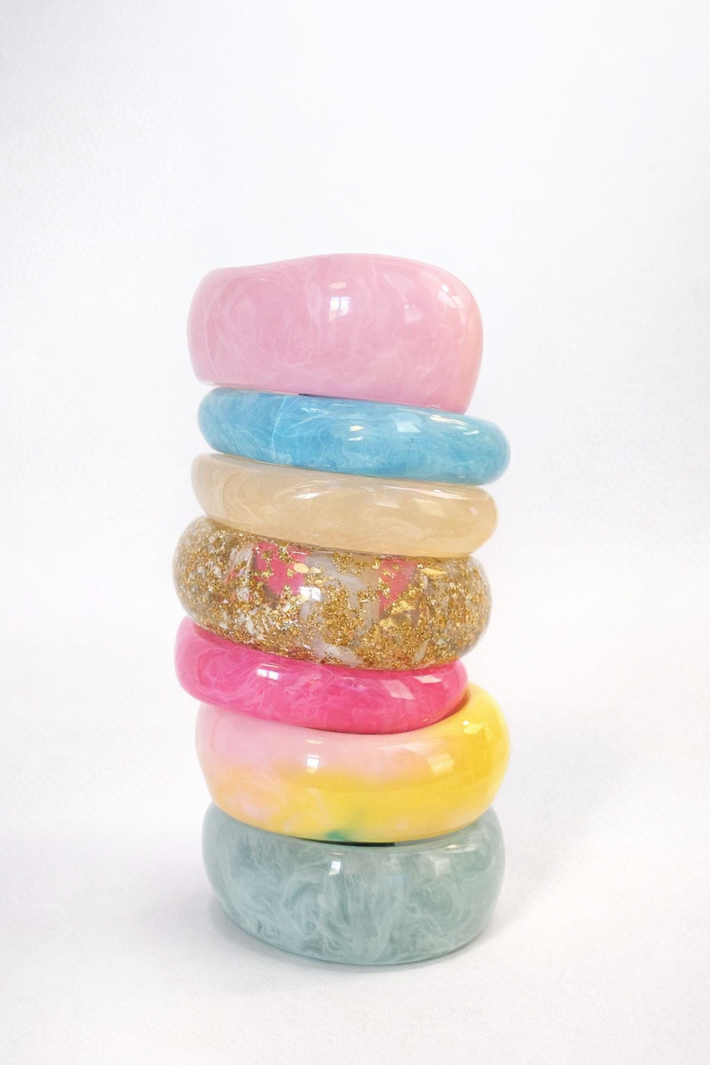 Chunky Acrylic Bangels - Colours assorted