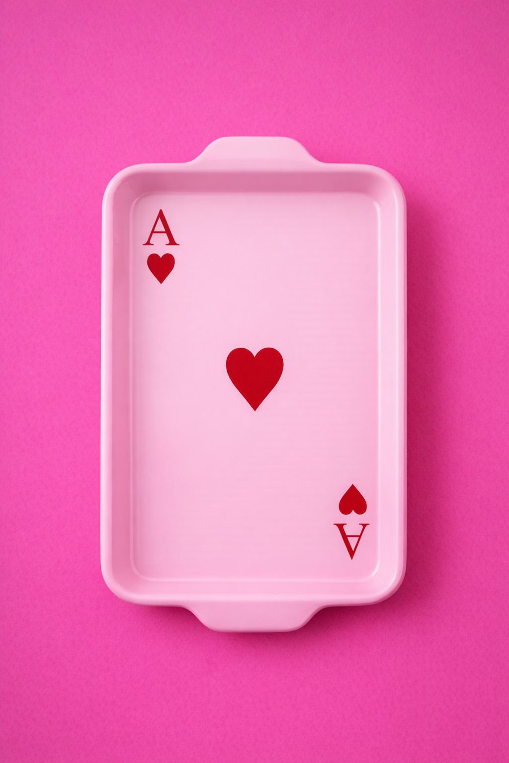 Pink Ace of Hearts Ceramic Dish