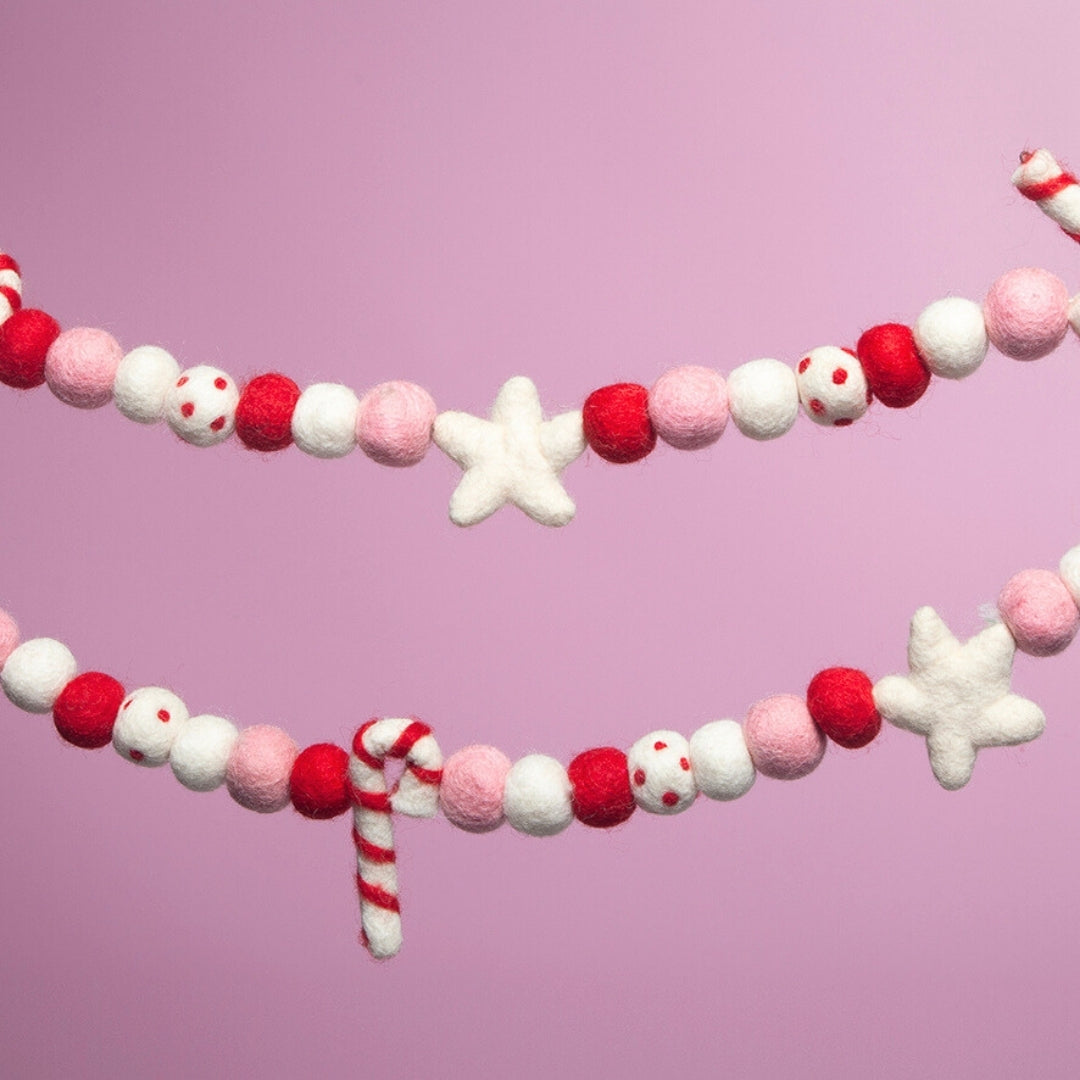 Candy Cane Felt Christmas garland-Top 30 Christmas-Little Fish Co.