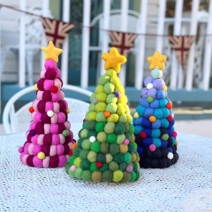 Felt Ball Christmas tree - Blue-Top 30 Christmas-Little Fish Co.