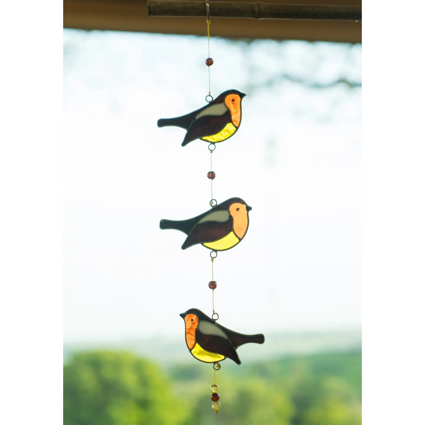 String of 3 Robin resin sun catcher